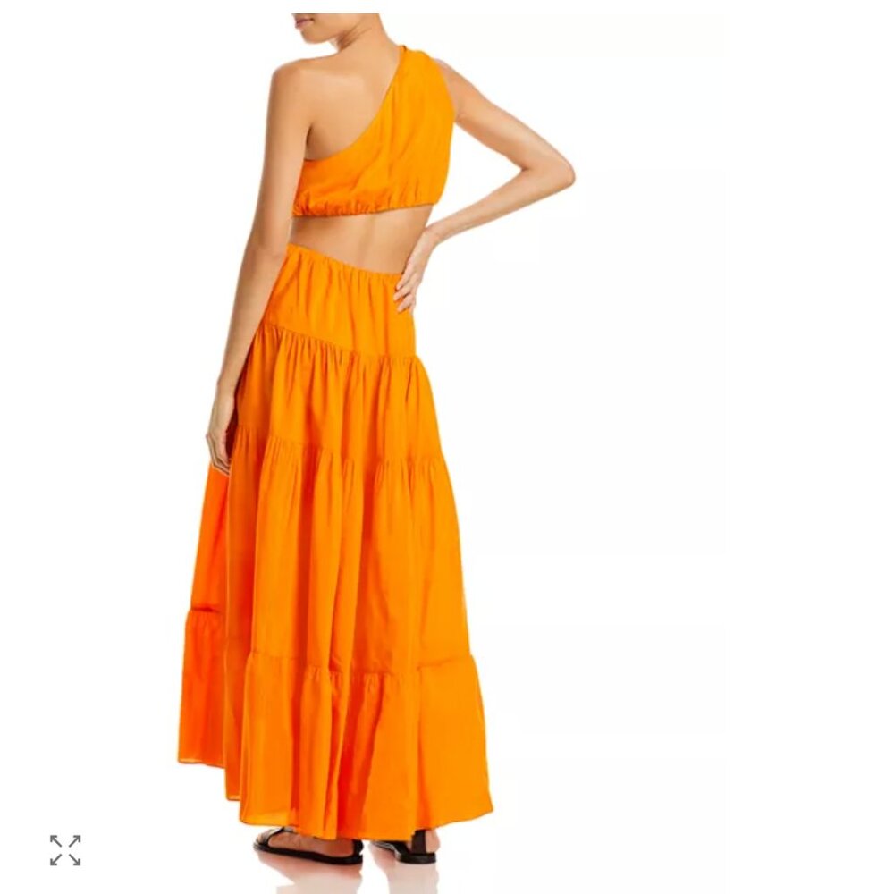 FARM RIO Orange Asymmetrical Tiered Maxi Dress Sz M - NWT!! - Picture 3 of 13